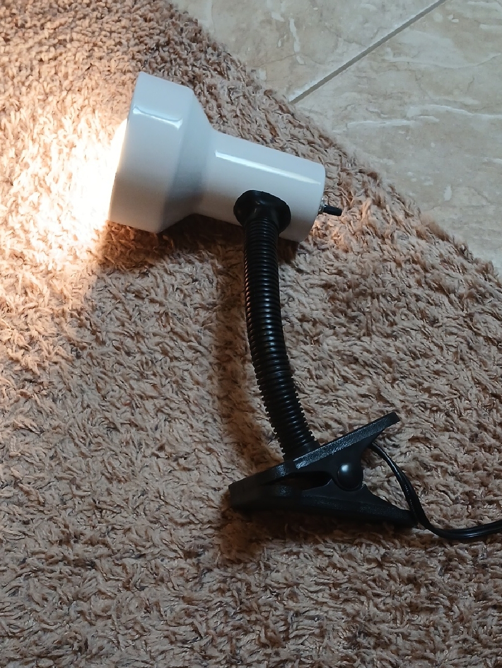 White Clip-On Gooseneck Lamp